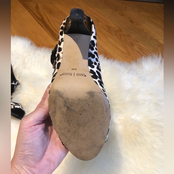 White House Black Market Ryan Animal Print Calf Hair Mary Jane Heels Pumps 9.5 - Picture 4 of 7